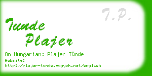 tunde plajer business card